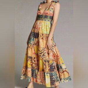 Anthropologie‎ Geisha Designs Maxi Dress Rosalinda Patchwork Sundress S